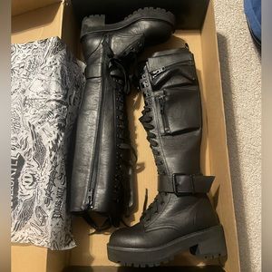 Dolls Kill Obsidian Pocket Combat Boots